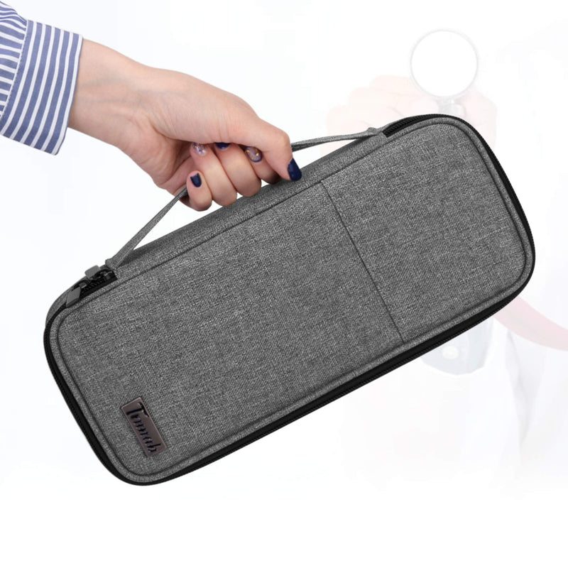 Trunab Stethoscope Case with Inner Divider, Stethoscope Carrying Case Compatible with 3M Littmann/MDF/ADC and Extra Accessories for Nurses, Pediatric Doctor or Medical Students, Grey - Patented Design - NewNest Australia
