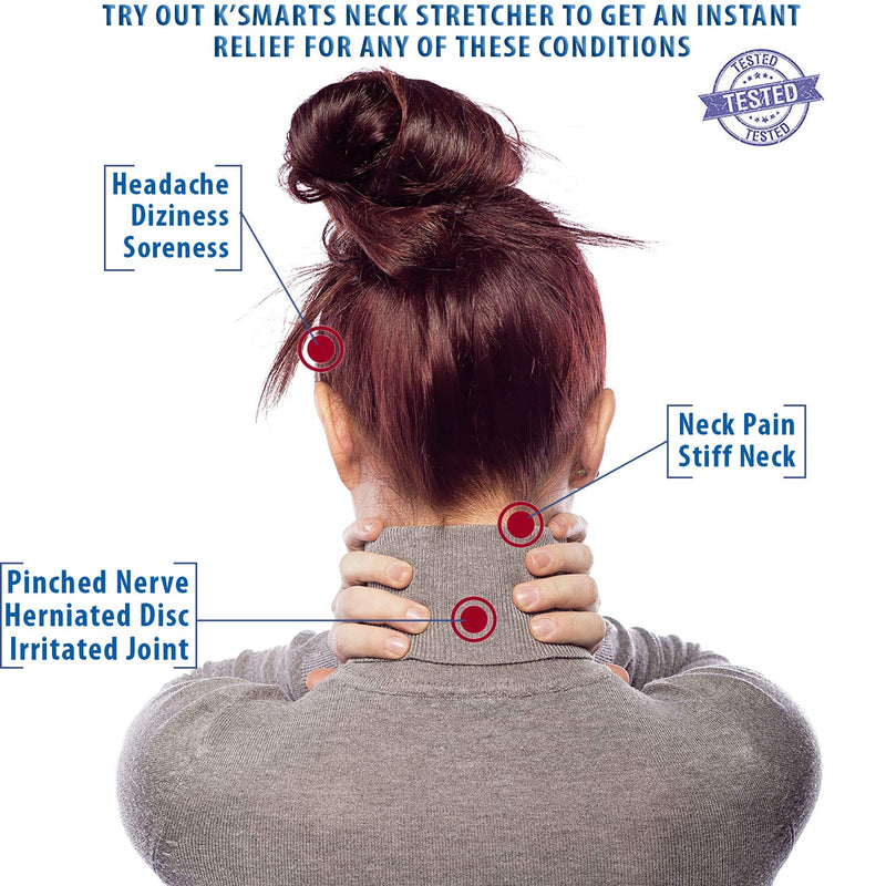 Pinched Nerve Neck Stretcher Cervical Traction Device for Home Pain Treatment | Inflatable Spinal Decompression Collar Unit Muscle Strain Injury Relief | Herniated Disc Problems Remedy Kit (Blue) Blue - NewNest Australia