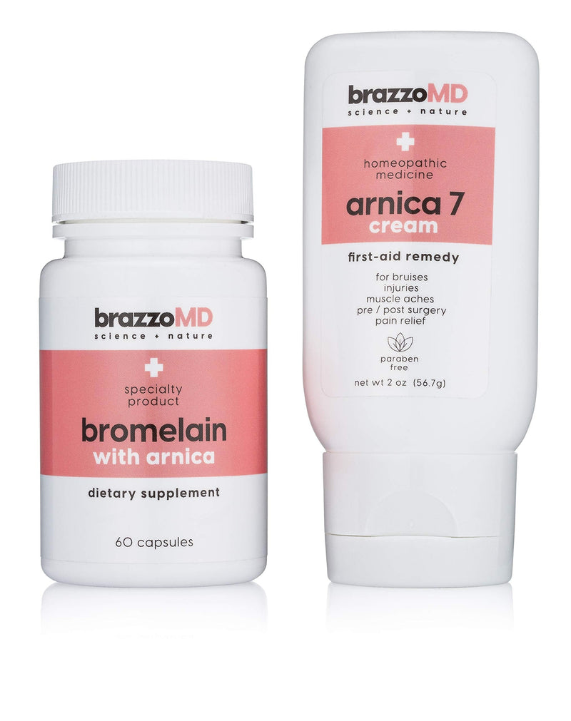 brazzoMD Bromelain with Arnica Tablets, 60 tablets, Plastic Surgeon developed to assist in natural healing - NewNest Australia
