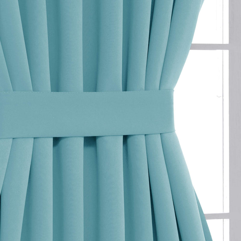 NewNest Australia - Deconovo French Door Side Window Blackout Door Curtain Thermal Insulated Rod Pocket Blackout Curtain for Patio Door 25x40 Inch Aqua Blue 1 Panel Aqua Sky 