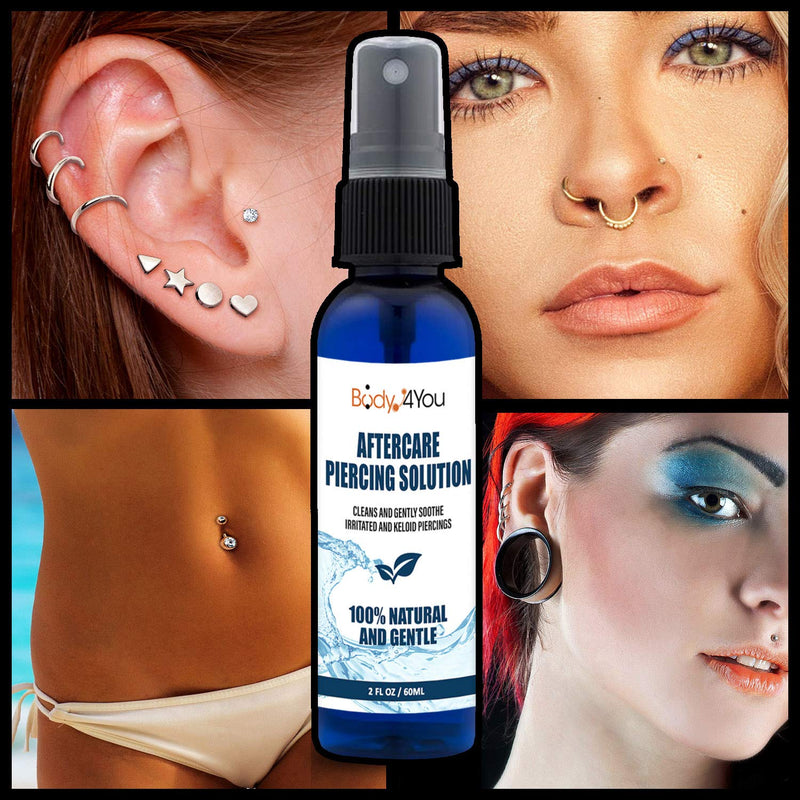 BodyJ4You Piercing Aftercare Cleanser Saline Spray Wash Skincare Solution Mist (60ml) - NewNest Australia