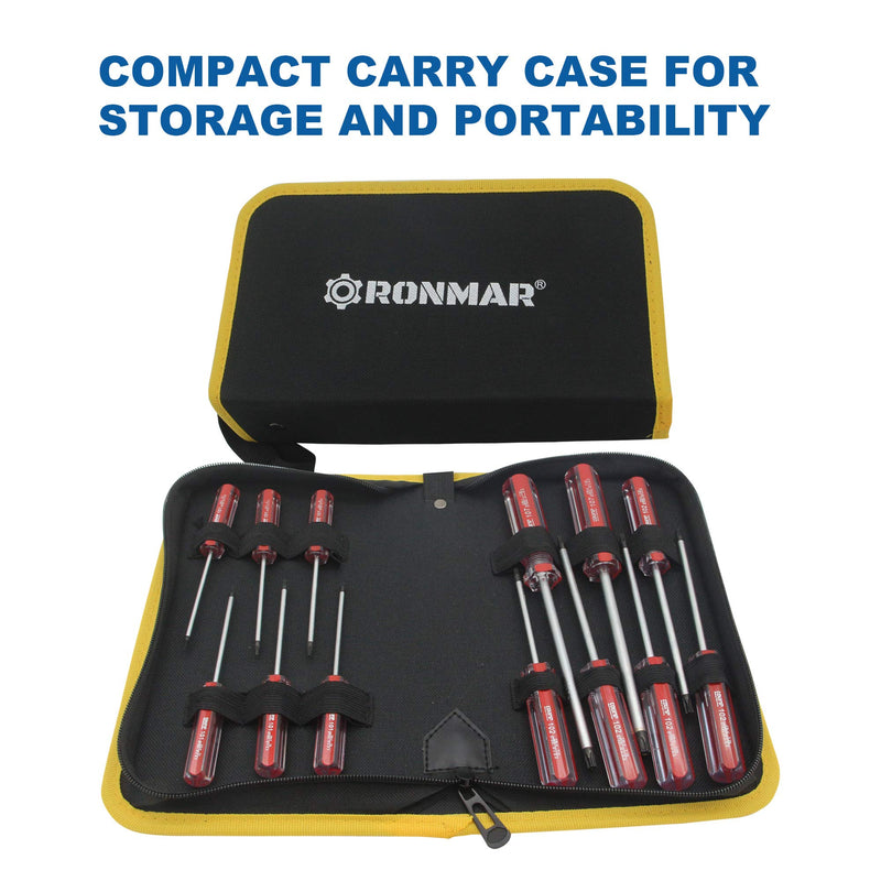 RONMAR 13-Piece Magnetic Torx Screwdrivers Set, Security Tamper Proof, T4、T5、T6、T7、T8、T9、T10、T15、T20、T25、T27、T30、T40 - NewNest Australia