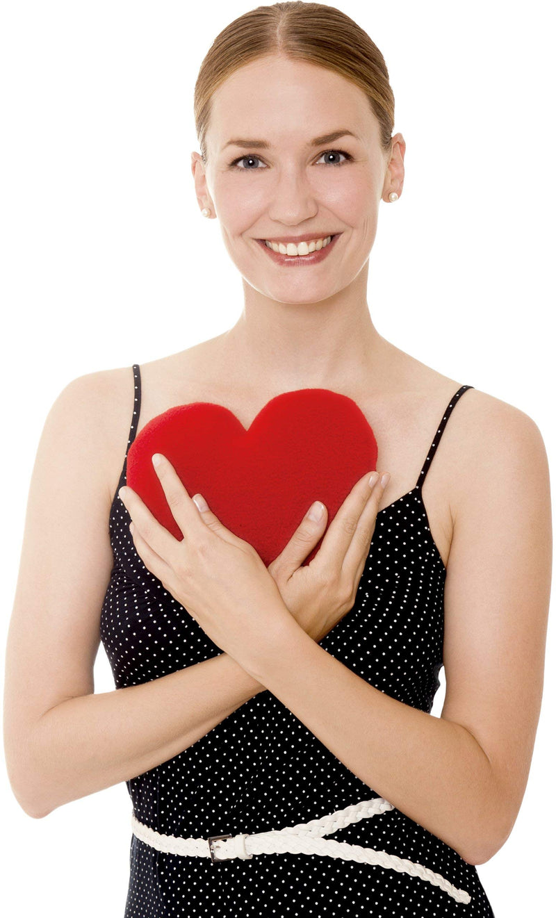 LESCHI heat pillow - grain pillow for microwave - heart shape red - cuddly grain pillow with organic wheat - ideal as a heat source in winter and for the belly fire - NewNest Australia