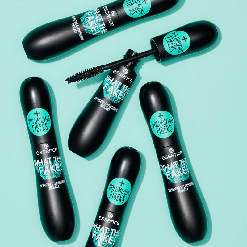 essence What the Fake! Volumising & Lengthening Mascara, With Volumising Fibres, No. 01 Black, Extended, Colour-Intense, No Perfume, Oil-Free, Alcohol-Free (16 ml) - NewNest Australia