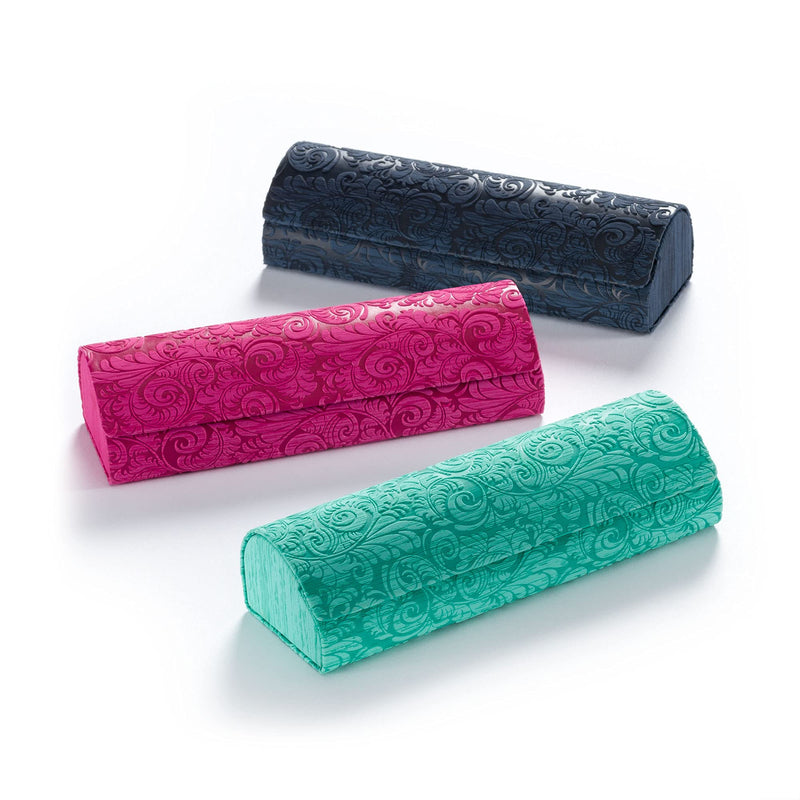 FEFI - Stable hard case glasses case in floral relief look night blue - NewNest Australia