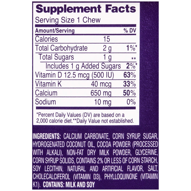 Viactiv Calcium +Vitamin D3 Supplement Soft Chews, Milk Chocolate, 100 Chews - Calcium Dietary Supplement for Bone Health 100 Count (Pack of 1) - NewNest Australia