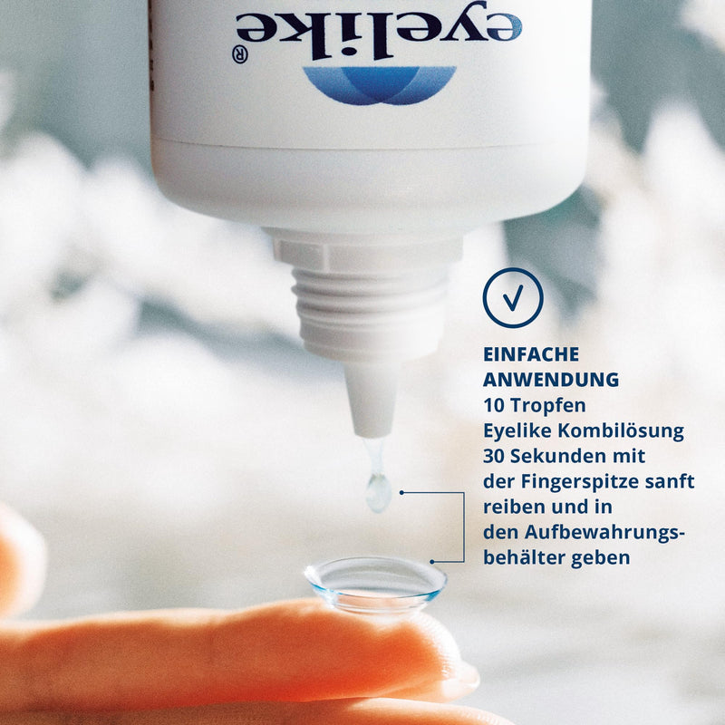 Eyelike combination solution - one-step care system - ideal for cleaning, disinfecting and storing soft contact lenses - 360 ml 360 ml (pack of 1) - NewNest Australia