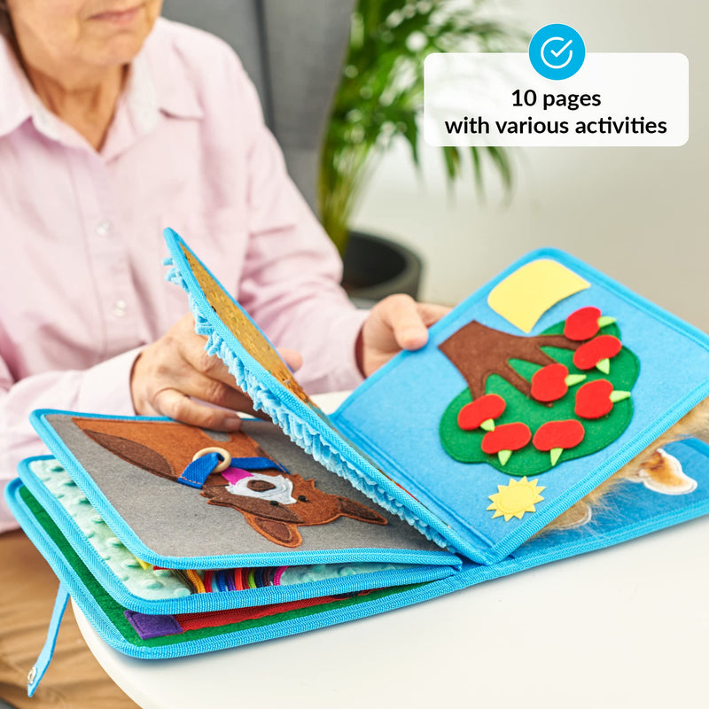 Fidget Book for Elderly | Fidget Blanket for Dementia | Dementia Products for Elderly | Gift and Activities for Seniors with Alzheimer’s or Dementia | Sensory Fidget Toys - NewNest Australia
