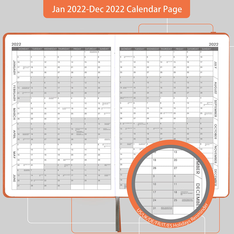 2022 Appointment Book & Planner - Daily Hourly Planner 2022 from Jan 2022 - Dec 2022, 5.75" X 8.25", 60-Minute Interval, Faux Soft Leather Cover, Premium Paper, Pen Loop, Inner Pocket, Brown - NewNest Australia