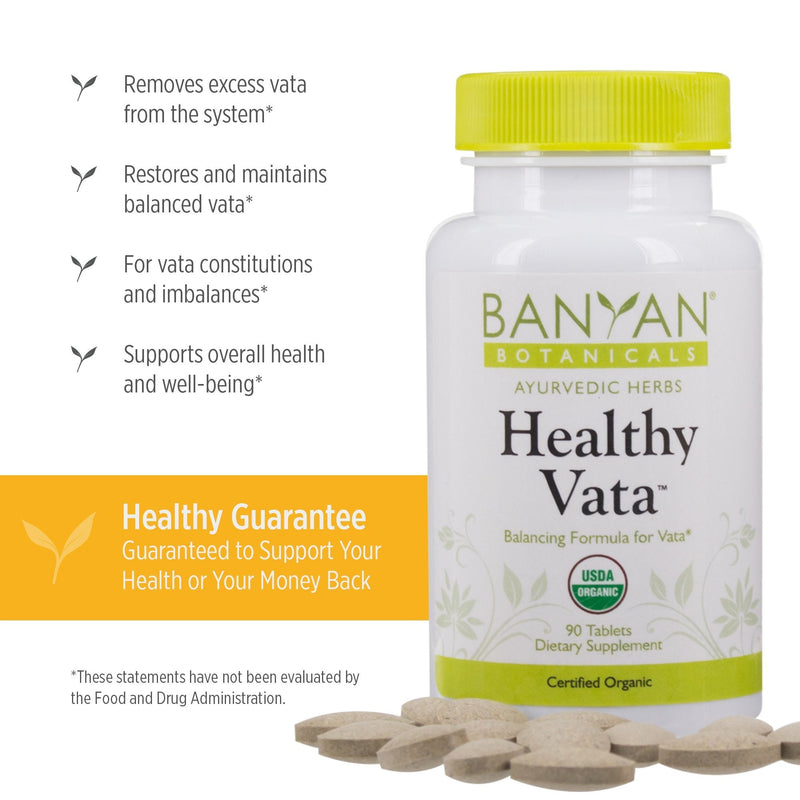Banyan Botanicals Healthy Vata - USDA Organic, 90 Tablets - Grounding & Nourishing - Balances Vata Dosha* - NewNest Australia