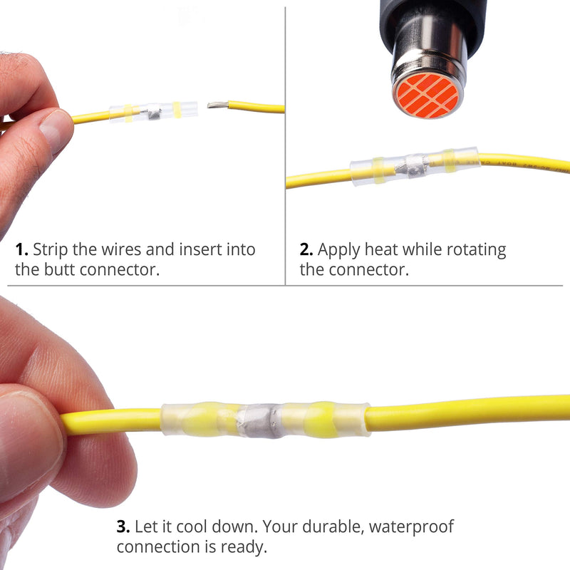 Wirefy 110 PCS Solder Seal Wire Connectors Kit - Heat Shrink Solder Butt Connectors - Waterproof Solder Sleeves - Self Soldering Wire Connectors - Set 26-10 AWG 110 PCS Kit - NewNest Australia