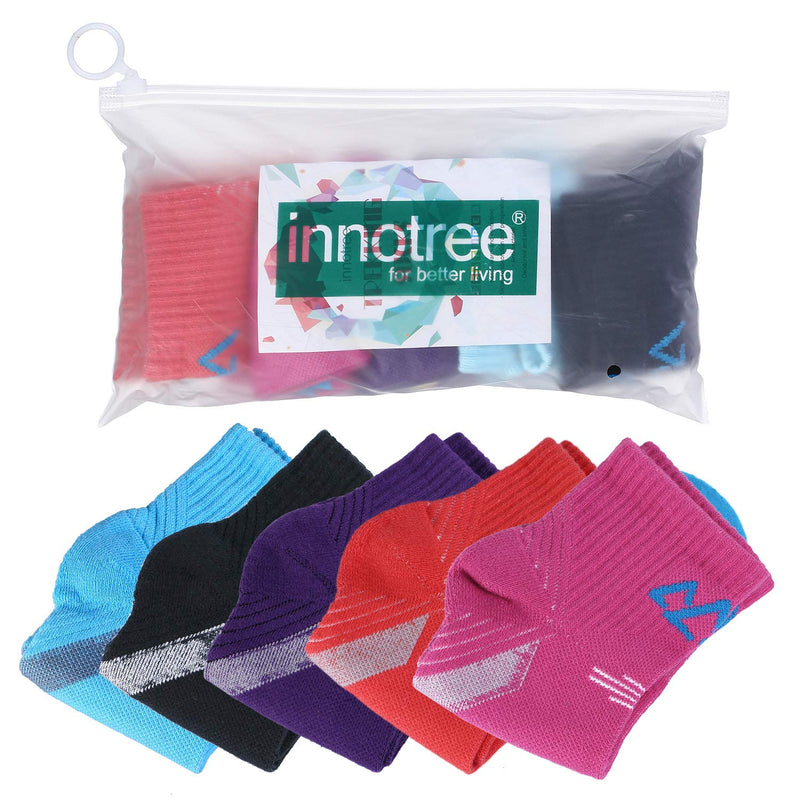 innotree 5 Pack Women's Cushioned Hiking Walking Running Socks, Crew Ankle Socks M (Womens 6-10 Us Size) - NewNest Australia