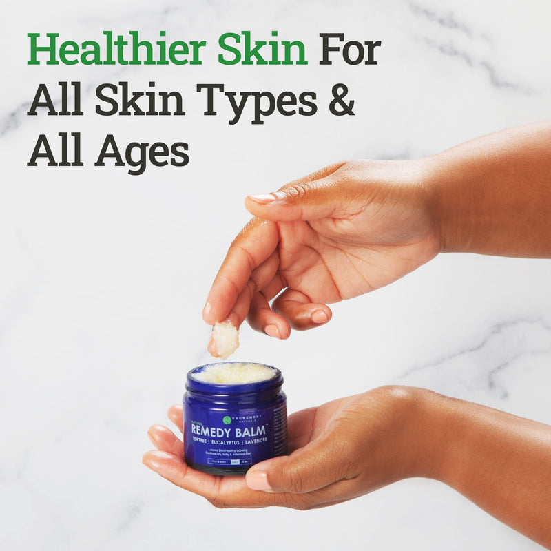 Remedy Tea Tree Oil Balm - Cream for Athletes Foot, Jock Itch, Ringworm, Eczema, Nail Issues, Rash, Skin Irritation - Ointment for Dry, Itchy Skin - Foot & Body Balm with Lavender & Eucalyptus - 2 Oz - NewNest Australia