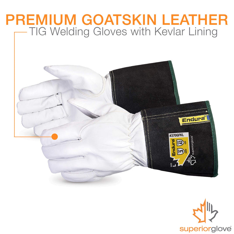 Superior 370GFKLM Precision Arc Goatskin Leather TIG Welding Glove with Kevlar Lining, Work, Medium (Pack of 1 Pair) - NewNest Australia