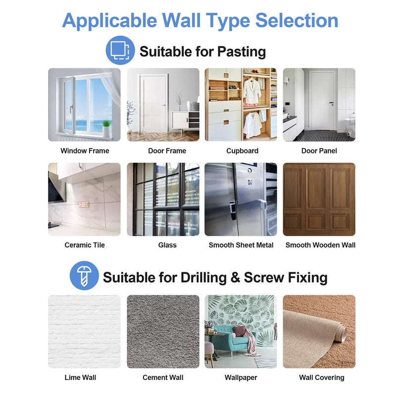 8PCS No Drill Curtain Rod Brackets Upgraded Curtain Rod No Drilling Self Adhesive Curtain Rod Hooks with Screws, Nail Free Adjustable Curtain for Poles Less Than 4cm in Diameter (Transparent) Transparent - NewNest Australia