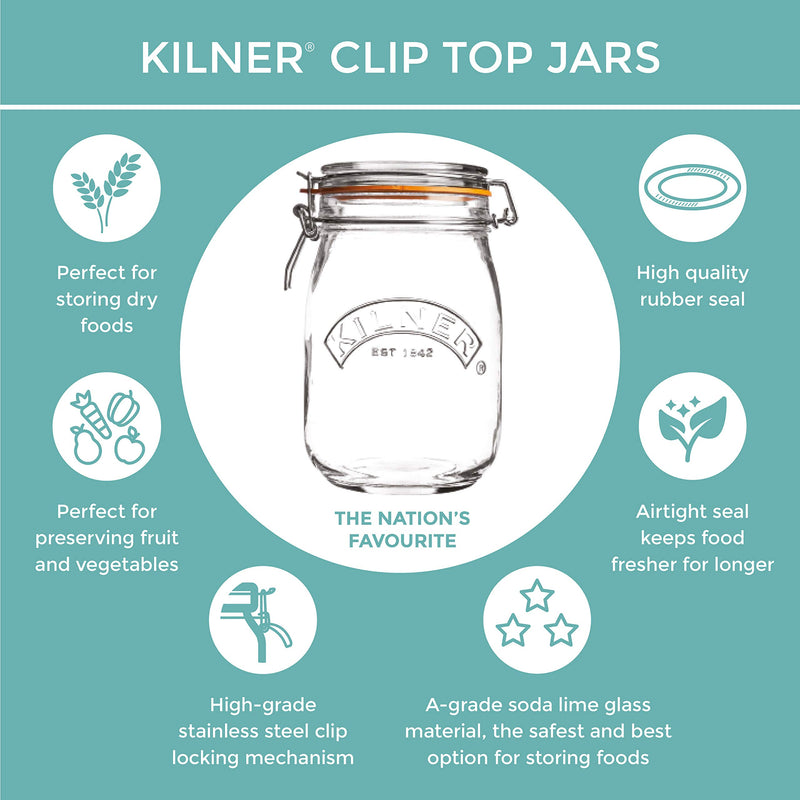 NewNest Australia - Kilner Round Clip Top Jar, 4-Fl Oz, 1 EA 