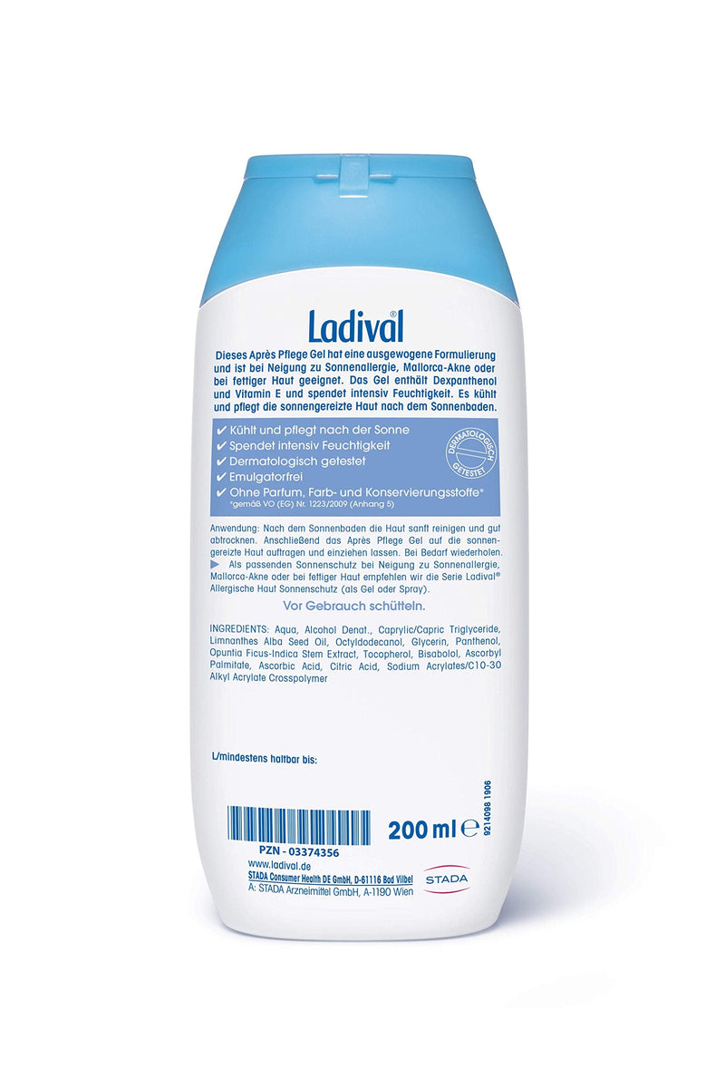 Ladival Allergic Skin Sun Protection Gel SPF 30 and Ladival Allergic Skin Après Sun Gel - Set of 2 - Perfume-free, without dyes and preservatives - 2x 200 ml - NewNest Australia