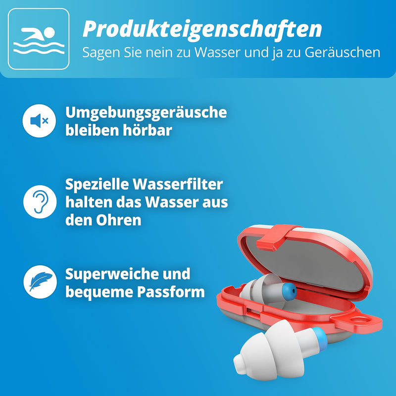 Alpine Swimsafe Ear Plugs For Swimming Waterproof Ear Plugs For Water Sports Keeps Water Out And Prevents Infection Comfortable Hypoallergenic Material Reusable - NewNest Australia