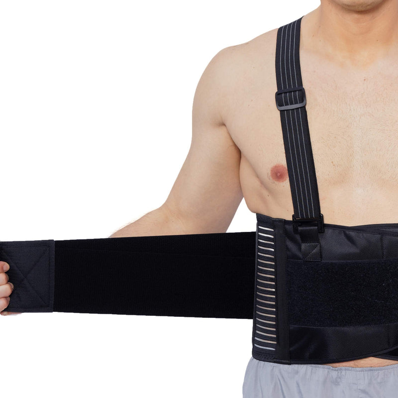 NeoTech Care Adjustable Back Brace Lumbar Support Belt with Suspenders, Black, Size L Large (Pack of 1) - NewNest Australia
