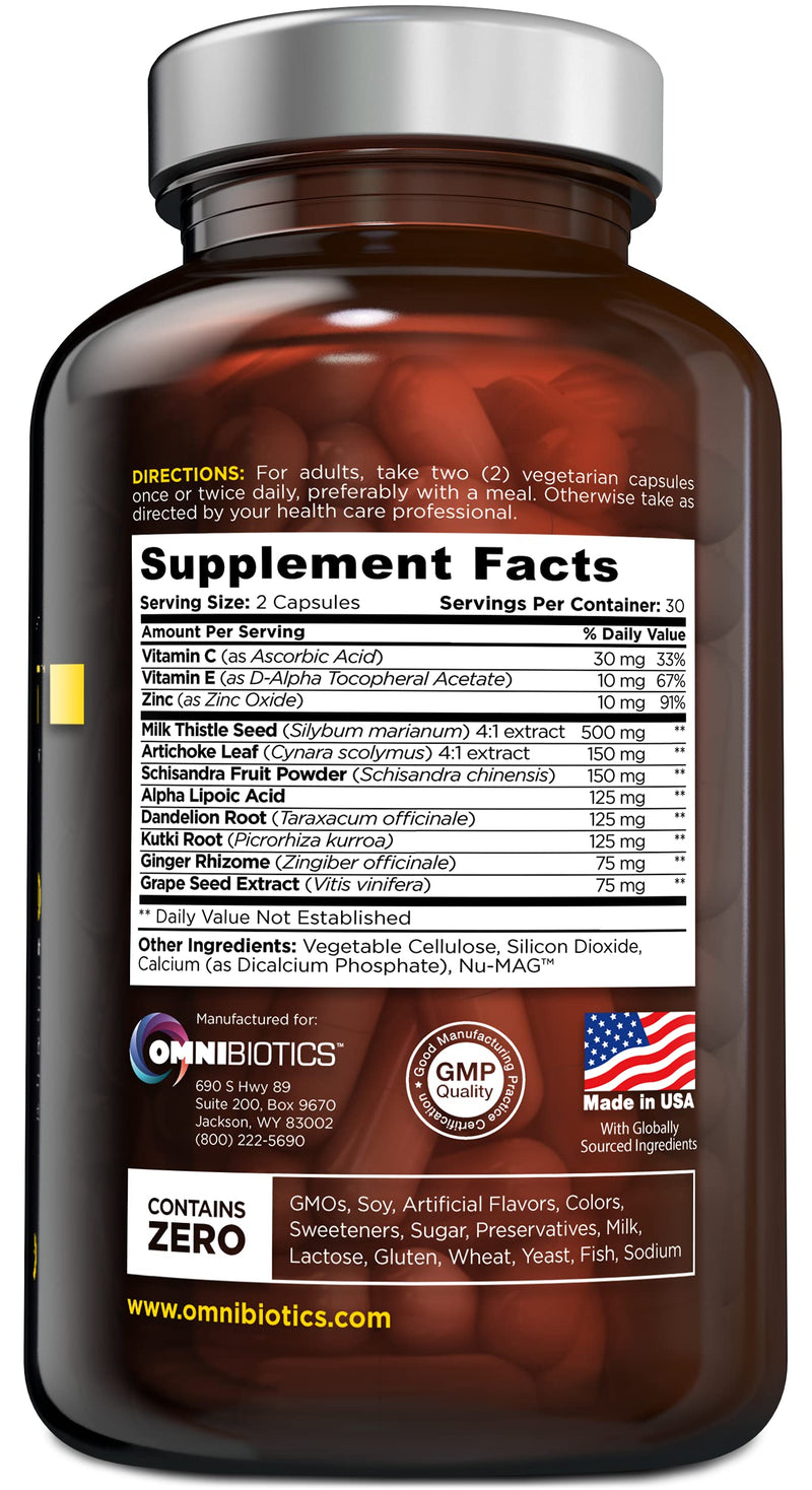 Liver Detox Supplement, Liver Cleanse Support | Milk Thistle Extract, Globe Artichoke, Dandelion Root | 60 Vegan Capsules Liver Reboot - NewNest Australia