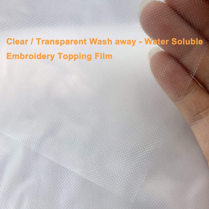 New brothread Light Weight Clear Wash Away - Water Soluble Embroidery Topping Film - 10"x10 Yd roll - Cut into Various Sizes for Machine Embroidery and Hand Sewing 10" x 10Yd/roll - NewNest Australia