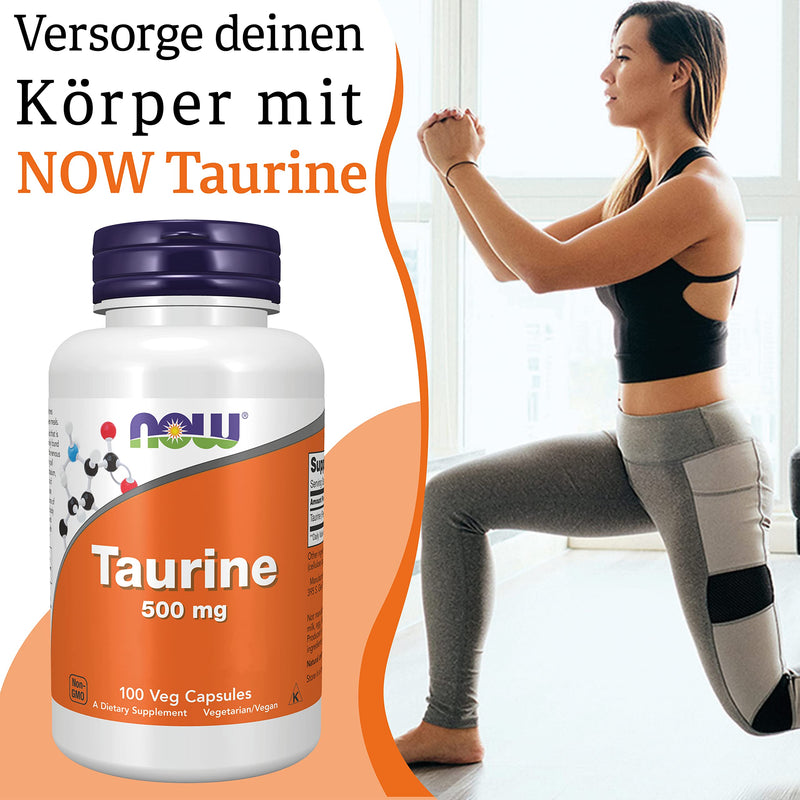 Now Foods, Taurine, 500mg, 100 Vegan Capsules, Laboratory Tested, Amino Acid, Gluten Free, Soy Free, Vegetarian - NewNest Australia