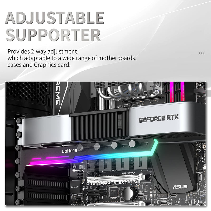 upHere,upHere RGB LED Graphics Card GPU Brace Support Video Card Tendon Holder / Holster Holder, GPU Holder, Single Plug-in Cards, G276ARGB - NewNest Australia