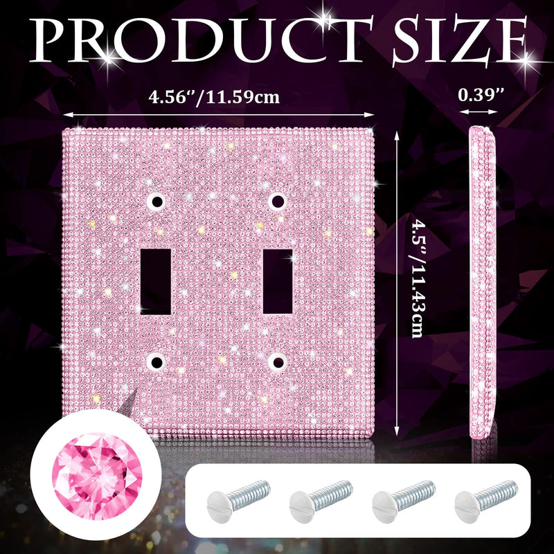 Shiny Rhinestones Wall Plate Cover Light Switch Cover Outlet Covers Wall Plate Cover Light Switch Cover Decorative Bling Light Switch Cover (2-Gang Decorator, Pink) 2-Gang Decorator - NewNest Australia
