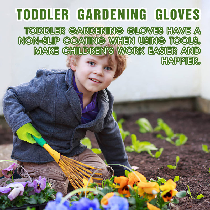 3 Pairs Kids Gardening Gloves for Age 2-13,Toddler Garden Gloves, Soft Safety Nitrile Coated Children Yard Work Gloves Size 2 (age 3-4) Green+yellow+orange - NewNest Australia