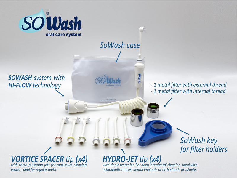 SOWASH - packaging "FAMILY" - pulse oral irrigator for oral hygiene that can be connected to the tap - NewNest Australia