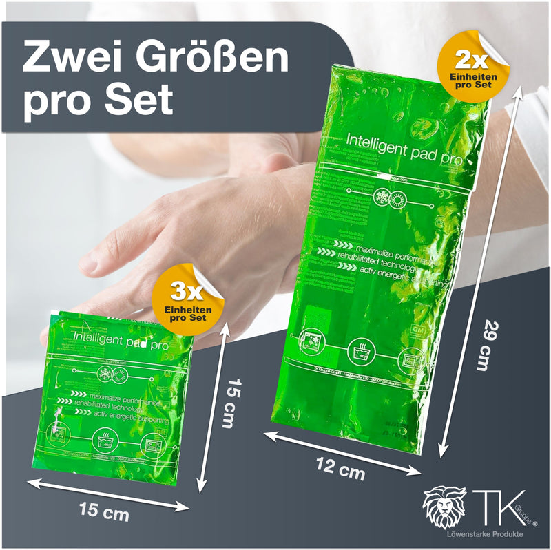 Sportyfits® Set of 5 green cooling pads, cold pack, cold compress, warm compress - cold compress - compress gel cushion - cool pads gel pads - cold & warm cool pack & ice pack - NewNest Australia