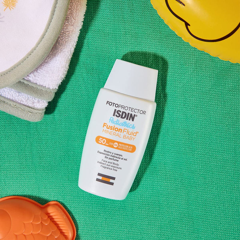 ISDIN Fotoprotector Mineral Baby Pediatrics Sun Cream Face SPF 50 (50ml) | 100% mineral sunscreen specially developed for the sensitive skin of children and babies - NewNest Australia