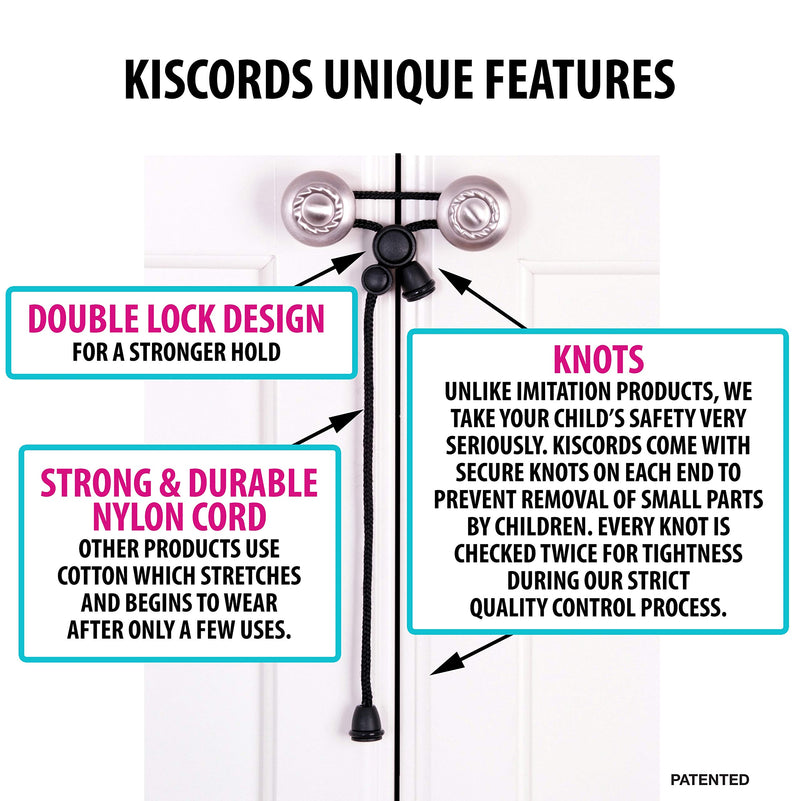Kiscords Baby Safety Cabinet Locks for Knobs Child Safety Cabinet Latches for Home Safety Strap for Baby Proofing Cabinets Kitchen Door RV No Drill No Screw No Adhesive (Black) - NewNest Australia