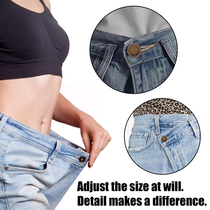 TOOVREN Upgraded 8 Sets Button Pins for Jeans Pants, No Sew Perfect Fit Jean Button Tightener Replacement Adjustable Reusable Metal Clips Snap Tack, Instant Reduce Too Big Pants Waist 8#A - NewNest Australia