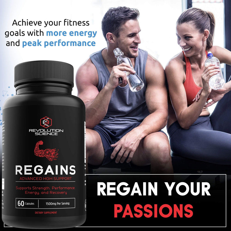HGH Supplements for Men - Regains Naturally Stimulate Human Growth Hormone for Men - HGH for Men, Muscle Building, Muscle Growth Supplements for Men & Women, Amino Acid & Bovine Colostrum, 60 Capsules 60 Count (Pack of 1) - NewNest Australia