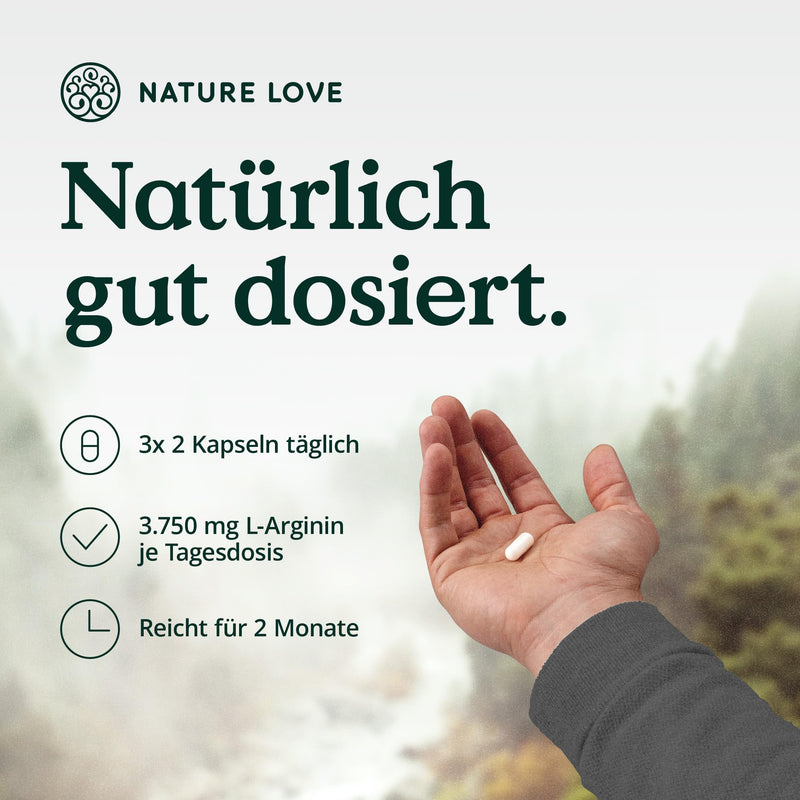 Nature Love L-Arginine ‚ Comparison Winner 2019 ‚ 365 Vegan Capsules High Dosage: 4500 Mg L-Arginine Hcl (=3750Mg Pure L-Arginine) Per Daily Dose. Vegetable Fermentation. Made In Germany. - NewNest Australia