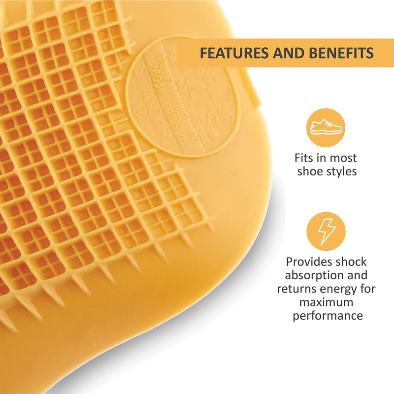 Tuli's Classic Gel Heel Pads - Thermoplastic Insoles with Multi-Layer Design for Better Shock Absorption - Helps Against Heel Spurs, Plantar Fasciitis, Foot Fatigue - L, 15 x 9 x 0.1cm Yellow - NewNest Australia