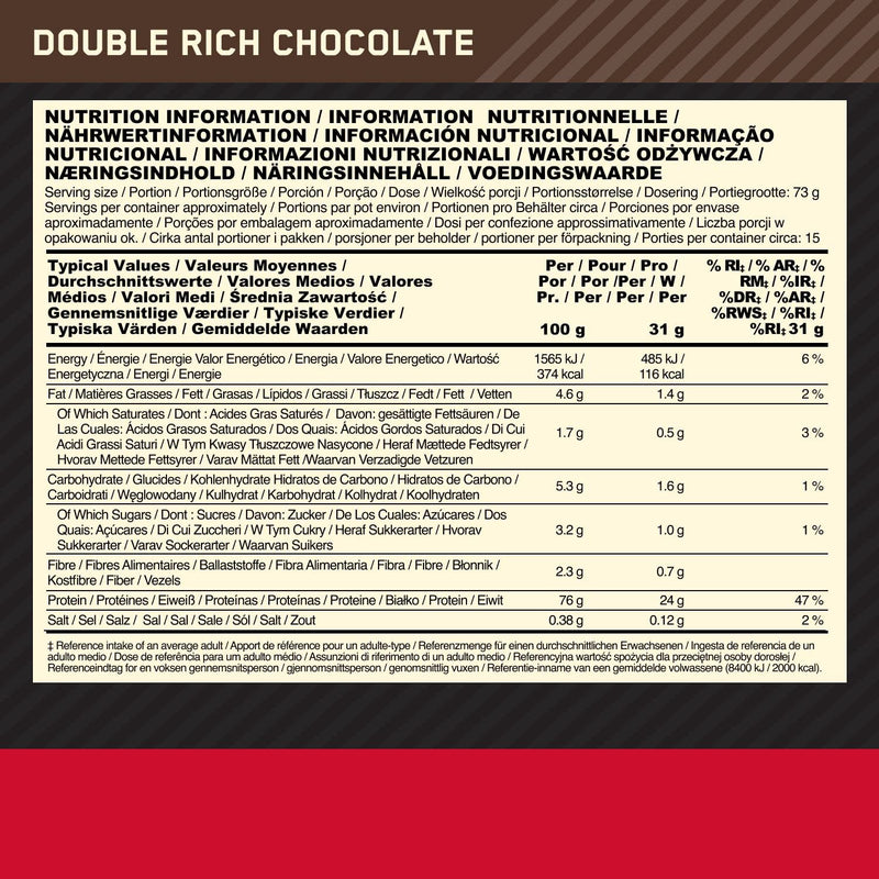 Optimum Nutrition Gold Standard Whey Protein, Muscle Building Powder With Naturally Occurring Glutamine and Amino Acids, Double Rich Chocolate, 15 Servings, 465g, Packaging May Vary - NewNest Australia
