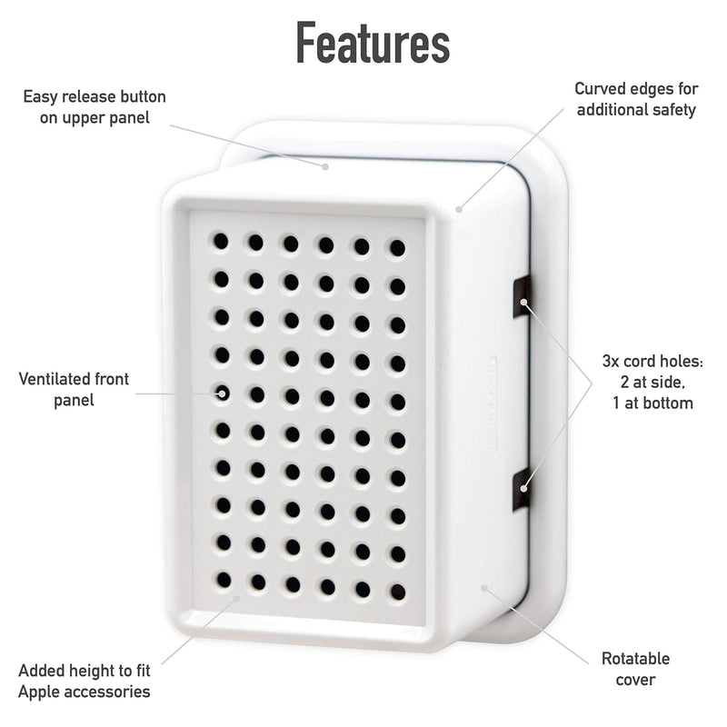Baby Block Universal Power Outlet Cover Box | XL | Fits Large AC Adapters | Toddler Childproof Electric Outlets, Wall Sockets, Plugs, Cable & Cords | Indoor & Outdoor Compatible - NewNest Australia