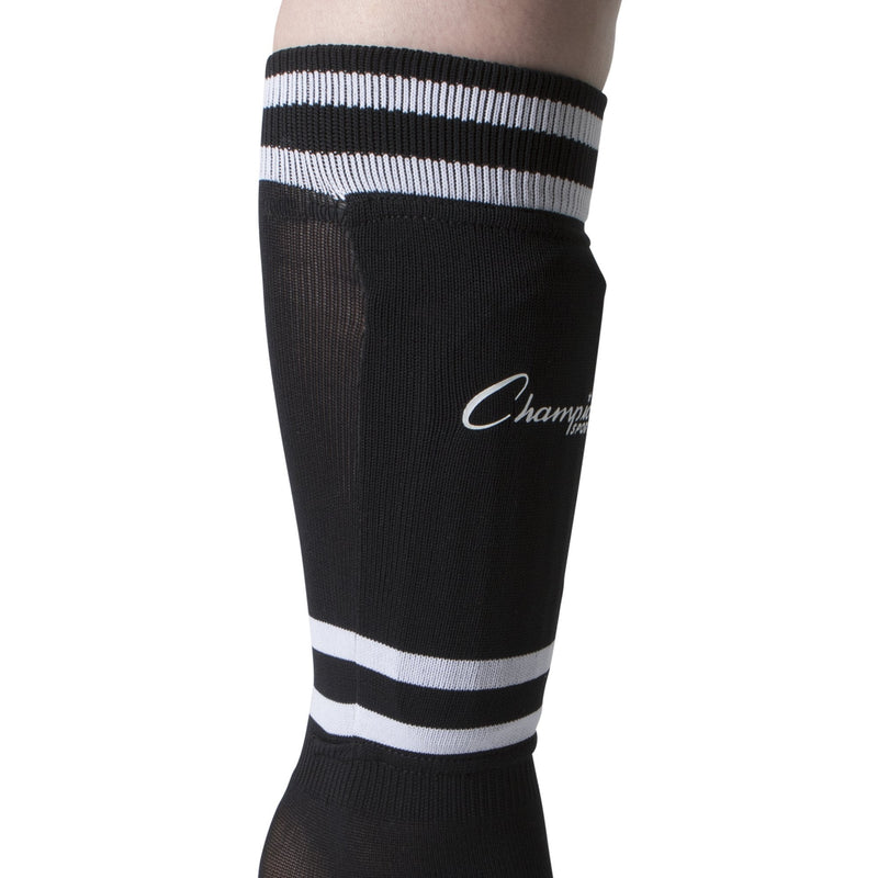 Champion Sports Youth Sock Style Soccer Shin Guards Black Small (Ages 4-6) - NewNest Australia