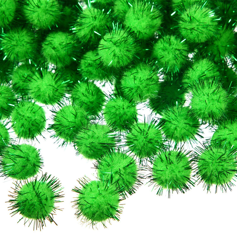 1000 Pieces Glitter Pom Poms 0.6 Inch Fuzzy Pompoms Arts and Crafts Balls for Hobby Supplies and Craft DIY Material (Fruit Green) Fruit Green - NewNest Australia