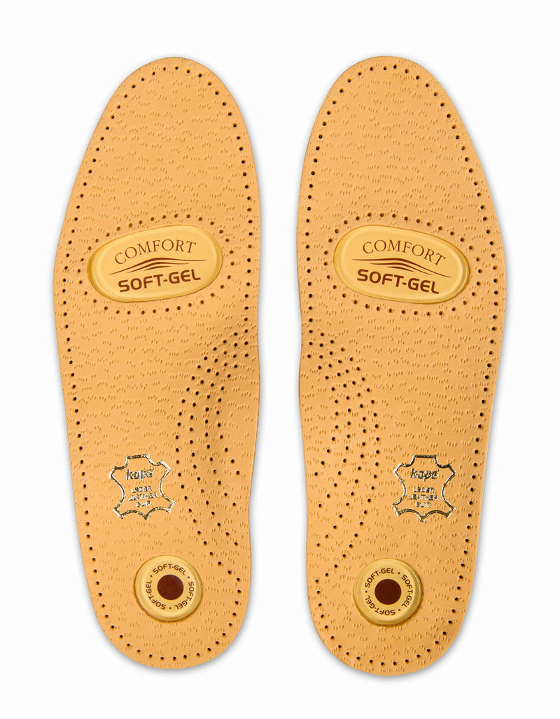 Orthopedic shoe insoles made of leather, high-quality insoles with gel padding for men and women, Kaps Relax Gel, all sizes 38 EUR - NewNest Australia