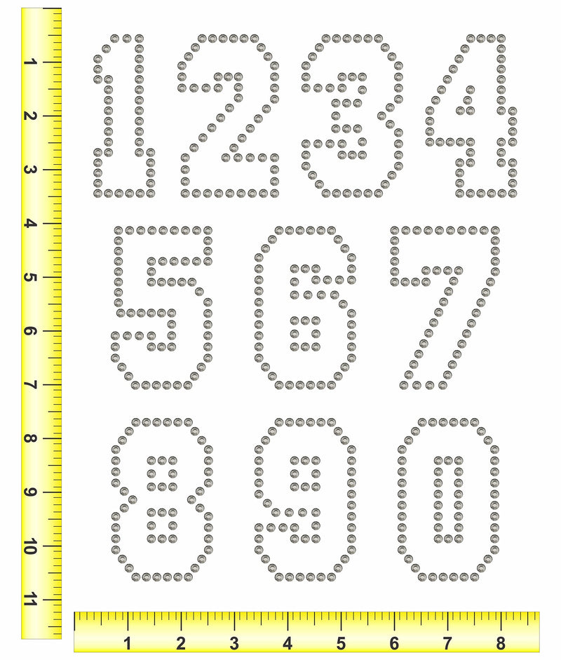 Rhinestone Genie Font-Sports Block Numbers 3" Magnetic Rhinestone Template, Black - NewNest Australia