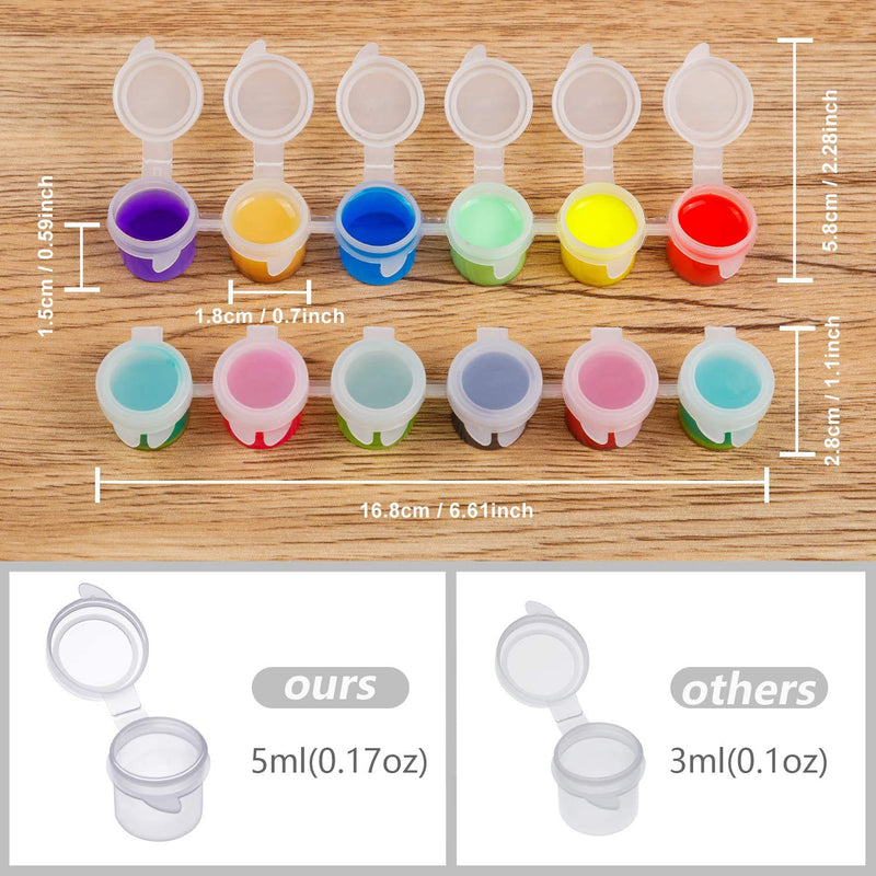 36 Empty Paint Pots with Lids, 5 ml/0.17 oz Clear Paint Cup Pot Strips with Lids, Easy to Open Painting Arts Crafts for Kids Classroom School Painting Art Supplies - NewNest Australia
