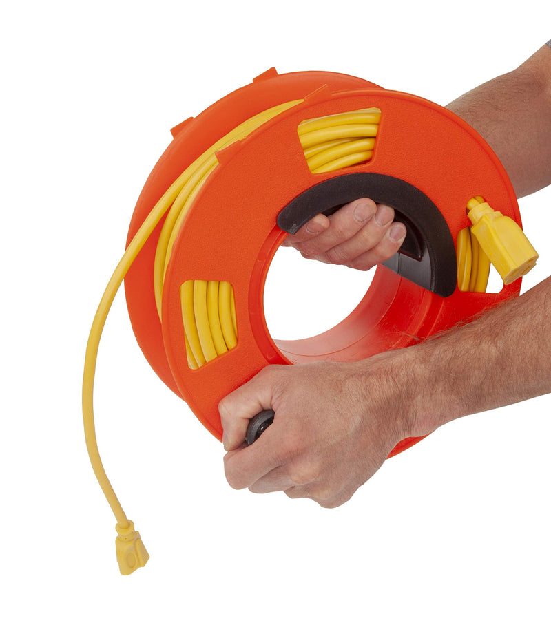 Bayco KW-110 Cord Storage Reel with Center Spin Handle, 100-Feet,Orange - NewNest Australia