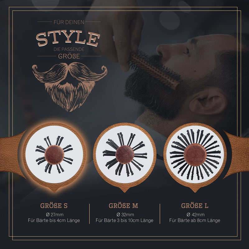 lampox Men's Beard Round Brush, Beard Styling, Beard Brush, Blow Dryer Brush, Hair Brush for Short Hair (S) S - NewNest Australia