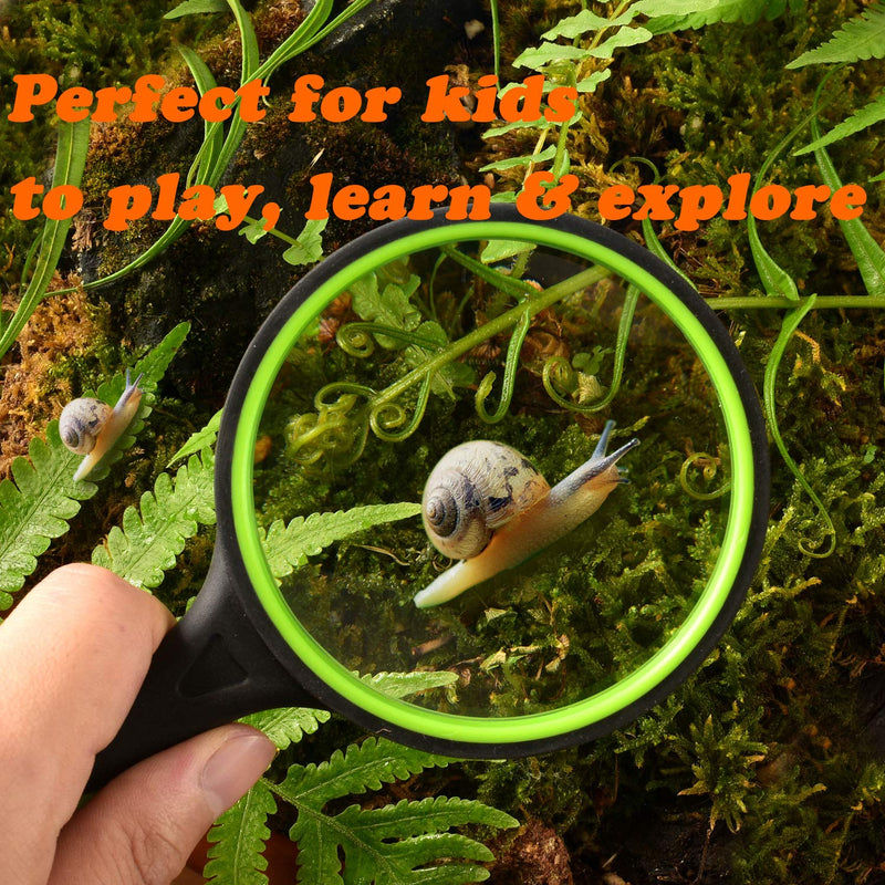 Ocim (2 Pcs) 10X Magnifying Glass, Handheld Reading Magnifier, 75mm Magnify Glasses Lens, Rubbery with Non-Slip Soft Handle for Seniors Reading and Kids Nature Exploration - NewNest Australia