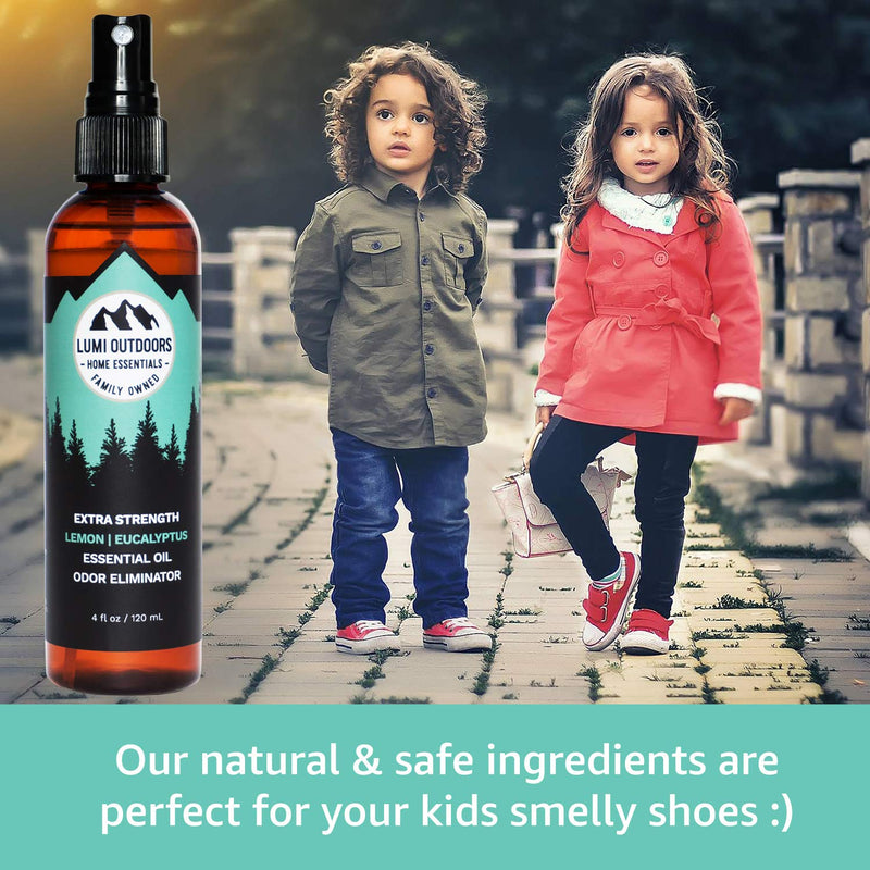 Lumi Outdoors Natural Shoe Deodorizer Spray & Odor Eliminator - Extra Strength Eucalyptus Lemongrass - NewNest Australia