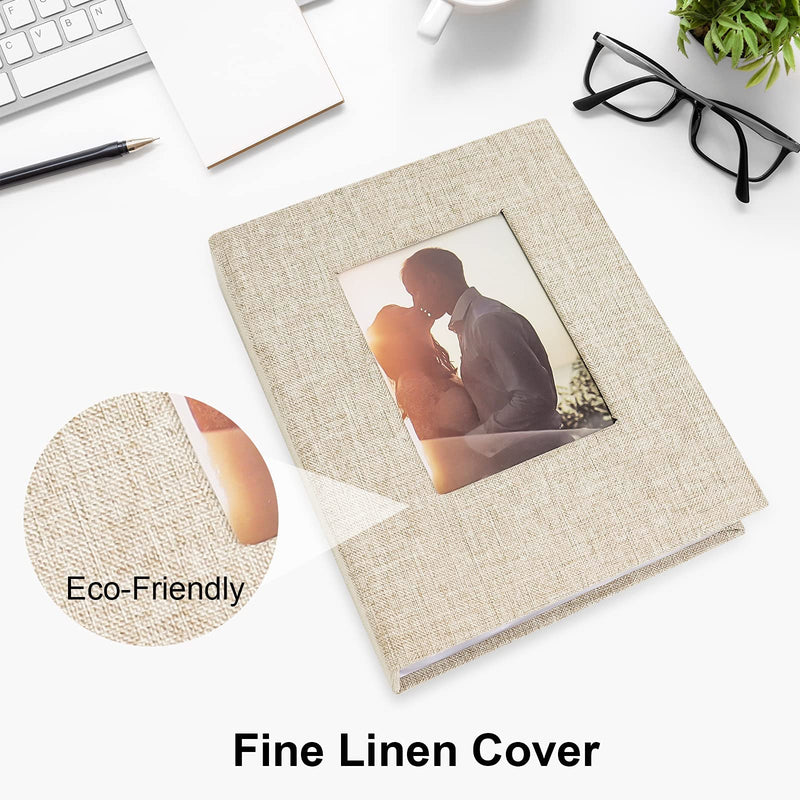 Vienrose Small Photo Album 4x6 Photos, 2 Pack Linen Cover Mini Photo Book, 26-Page Holds 52 Pictures, Artwork or Postcards Storage Beige - NewNest Australia