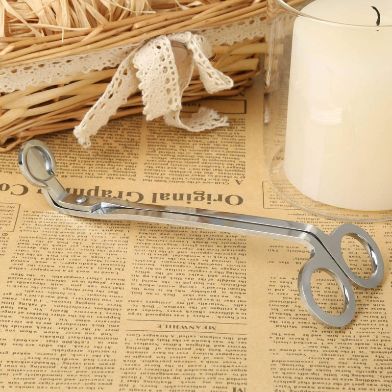 NewNest Australia - MUXSAM 1pc Light Candle Wick Trimmer Candle Wick Scissors Cutter Snuffers Stainless Steel Oil Lamps Cutting Trimmer 